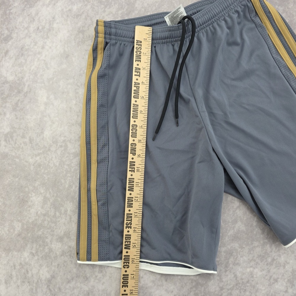 Adidas Climacool Men's Shorts Size XS Gray Yellow 3 Stripe Athletic Soccer Gym - Picture 6 of 7